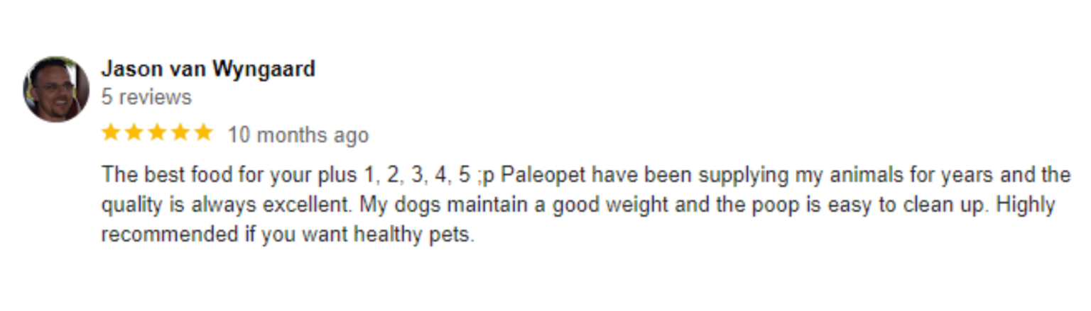 PaleoPet Pure Testimonial