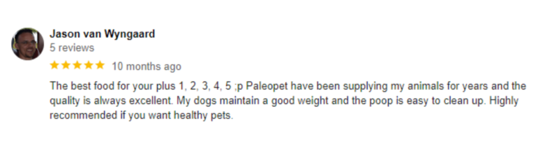 PaleoPet Pure Testimonial
