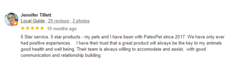 PaleoPet Pure Testimonial
