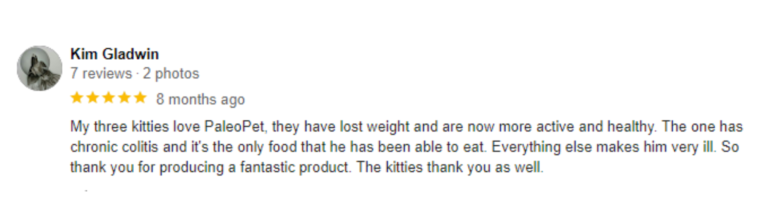PaleoPet Pure Testimonial