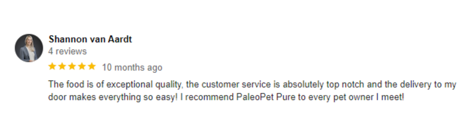 PaleoPet Pure Testimonial