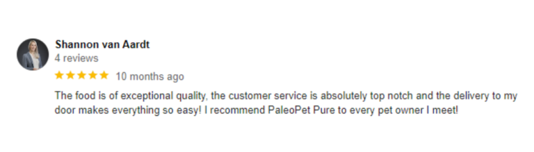 PaleoPet Pure Testimonial